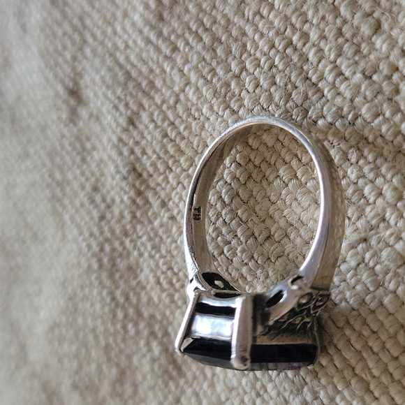 Amethyst Marcasite Sterling Ring - Picture 6 of 13